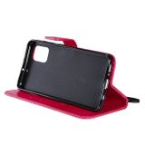 Peňaženkové kožené puzdroTree &amp; Cat Pattern na Samsung Galaxy A51 - Rose Red