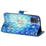 Peňaženkové kožené puzdro 3D Painting Horizontal na Samsung Galaxy A71 -modrý motýľ