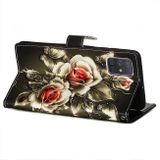 Peňaženkové kožené puzdro 3D Painting Horizontal na Samsung Galaxy A71-Rose on Black