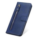 Peňaženkové kožené puzdro ZIPPER na Xiaomi Redmi Note 11 Pro - Modrá