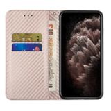 Peňaženkové kožené puzdro CARBON na Samsung Galaxy A33 5G - Ružovozlatá