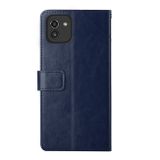 Peňaženkové kožené puzdro Y STITCHING na Samsung Galaxy A03 – Modrá