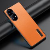 Kožený kryt FOLDING na Huawei P50 Pro - Oranžová
