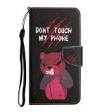 Peňaženkové kožené puzdro PAINTED na Xiaomi Mi 11T / 11T Pro – Červený medveď