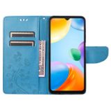 Peňaženkové kožené puzdro BUTTERFLY na Xiaomi Redmi 10C – Modrá