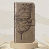 Peňaženkové kožené puzdro BUTTERFLY na Xiaomi Redmi Note 11 Pro - Šedá