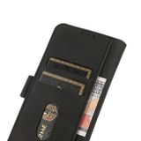 Peňaženkové kožené puzdro KHAZNEH MATTE na Motorola Moto G22 - Čierna