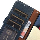 Peňaženkové kožené puzdro KHAZNEH Litchi na Moto G31/G41 - Modrá
