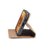 Peňaženkové kožené puzdro CaseMe Flip na Samsung Galaxy A73 5G - Hnedá