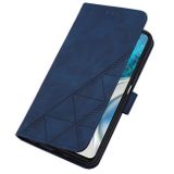 Peňaženkové kožené puzdro CROSSBODY na Motorola Moto G52 - Modrá
