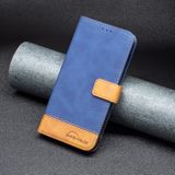 Peňaženkové kožené puzdro Color Matching na Moto G31/G41 - Modrá