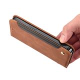 Peňaženkové kožené puzdro SPLICING na Motorola Moto G52 - Hnedá