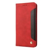 Peňaženkové kožené puzdro SPLICING na Motorola Moto G52 - Červená