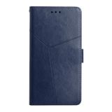Peňaženkové kožené puzdro STITCHING na Honor X8 4G – Modrá