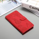 Peňaženkové kožené puzdro BUTTERFLY na Honor X8 4G – Červená