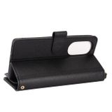 Peňaženkové kožené puzdro Litchi na Motorola Edge 30 - Čierna