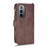 Peňaženkové kožené puzdro Litchi na Motorola Edge 30 - Hnedá
