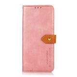 Peňaženkové kožené puzdro KHAZNEH COWHIDE na iPhone 14 Pro - Ružovozlatá