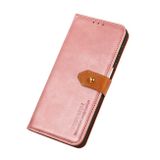 Peňaženkové kožené puzdro KHAZNEH COWHIDE na iPhone 14 Pro - Ružovozlatá