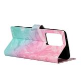 Peňaženkové puzdro Colored Drawing Marble na Samsung Galaxy S20 -Pink Green