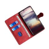 Peňaženkové kožené puzdro STITCHING na Samsung Galaxy A03 – Červená