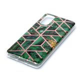 Gumený kryt Plating Marble Pattern na Samsung Galaxy S20-zelený