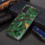 Gumený kryt Plating Marble Pattern na Samsung Galaxy S20-zelený