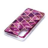 Gumený kryt Plating Marble Pattern na Samsung Galaxy S20-fialový