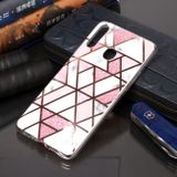 Pokovovanie mramorovým vzorom Mäkké ochranné puzdro TPU pre Samsung Galaxy A20s - rúžová