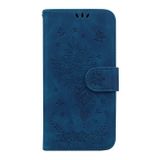 Peňaženkové kožené puzdro Butterfly Rose na Motorola Moto E20 / E30 / E40 - Modrá