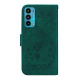 Peňaženkové kožené puzdro Butterfly Rose na Motorola Edge 20 - Zelená