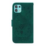 Peňaženkové kožené puzdro Butterfly Rose na Motorola Edge 20 Lite - Zelená