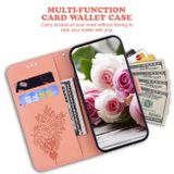 Peňaženkové kožené puzdro Butterfly Rose na Motorola Edge 20 Pro - Ružová