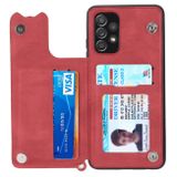 Peňaženkové kožené puzdro MANDALA na Samsung Galaxy A23 5G - Červená