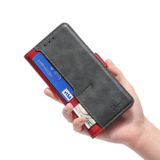 Peňaženkové kožené puzdro CONTRAST na Motorola Moto G82 5G – Červená a čierna