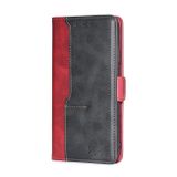 Peňaženkové kožené puzdro CONTRAST na Samsung Galaxy A03 – Červená a čierna