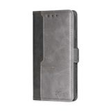 Peňaženkové kožené puzdro CONTRAST na Samsung Galaxy A03 – Čierna a šedá