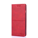 Peňaženkové kožené puzdro COW TEXTURE na Samsung Galaxy A03 – Červená