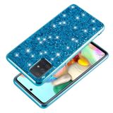 Gumený Glitter kryt na Samsung Galaxy A51 - Modrý