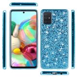 Gumený Glitter kryt na Samsung Galaxy A51 - Modrý
