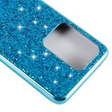 Gumený kryt na Samsung Galaxy S20 Ultra - Plating Glittery Powder -modrá