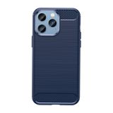 Gumený kryt CARBON na iPhone 14 Pro Max - Modrá