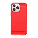 Gumený kryt CARBON na iPhone 14 Pro Max - Červená