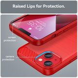 Gumený kryt Brushed Texture na iPhone 14 Plus – Červená