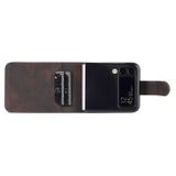 Peňaženkové kožené puzdro AZNS Dream na Samsung Galaxy Z Flip4 - Kávová