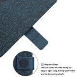 Peňaženkové kožené puzdro MANDALA na Oppo A54 5G - Modrá
