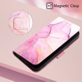 Peňaženkové kožené puzdro MARBLE na iPhone 14 - Ružovofialová zlatá
