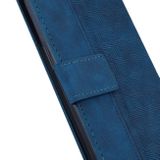Peňaženkové kožené puzdro GEOMETRIC na iPhone 14 Pro Max - Modrá
