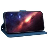 Peňaženkové kožené puzdro GEOMETRIC na iPhone 14 Pro Max - Modrá