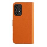 Peňaženkové kožené puzdro Candy Color na Samsung Galaxy A73 5G - Oranžová